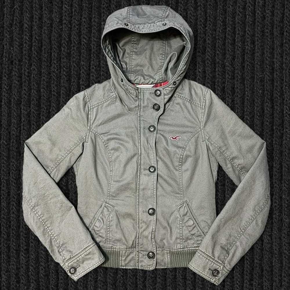 Hollister Vintage Bomber Jacket w/ Button Details